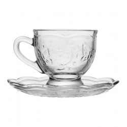 Xicara 80ml De Café Com Pires New Butterfly Cristal Ecológico